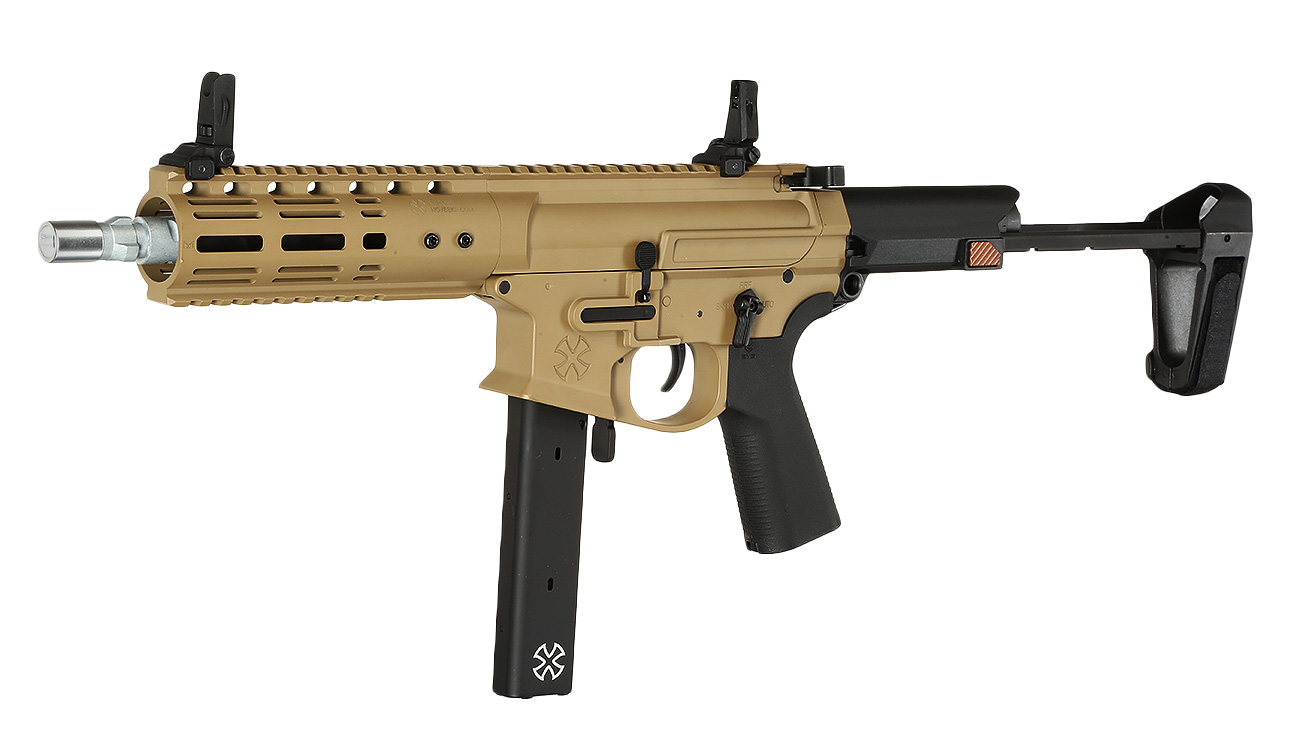 APS / EMG Noveske Space Invader 9mm Gen. 4 eSilver Edge SDU-MosFet 2.0 Vollmetall S-AEG 6mm BB Tan