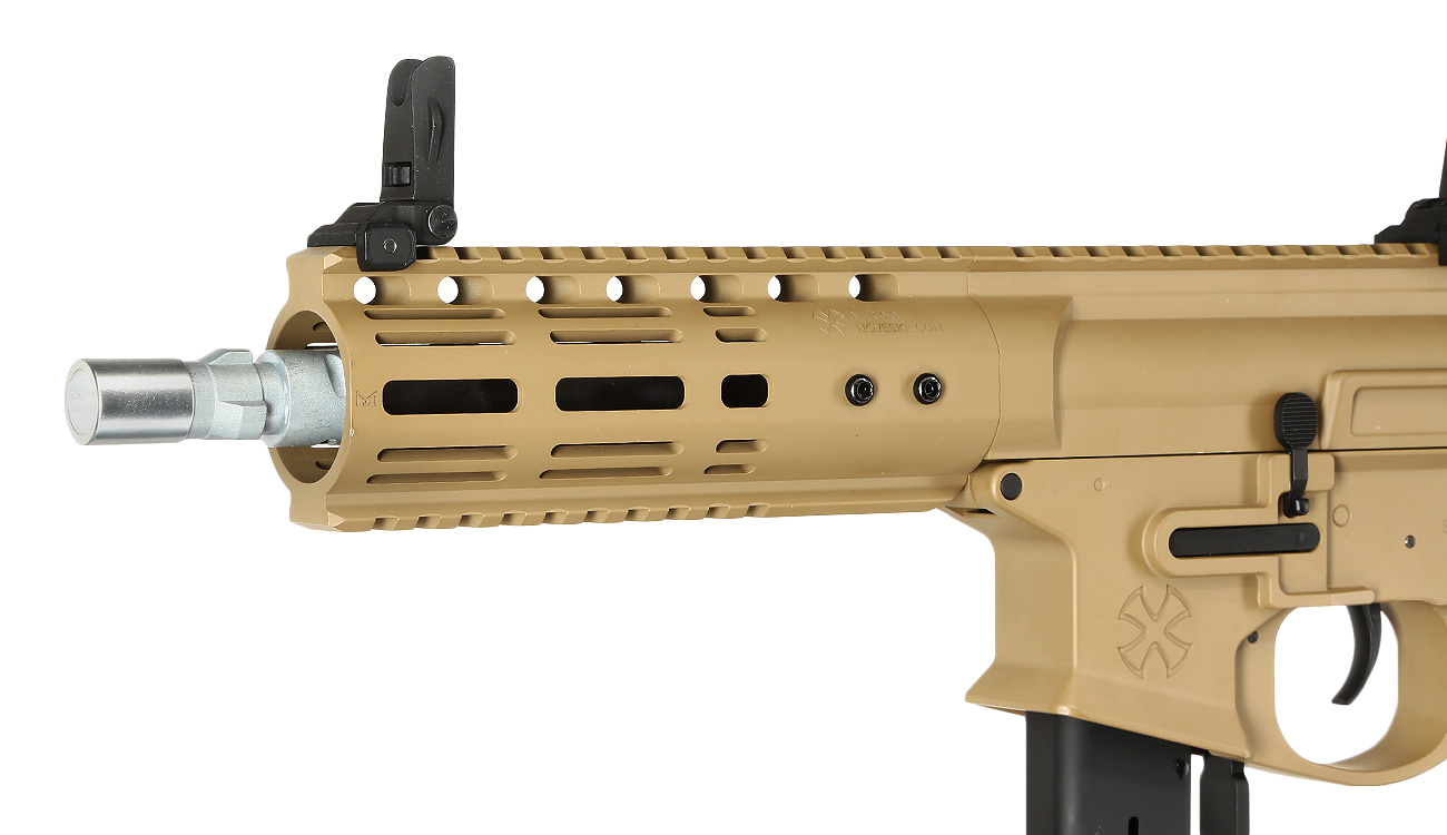 APS / EMG Noveske Space Invader 9mm Gen. 4 eSilver Edge SDU-MosFet 2.0 Vollmetall S-AEG 6mm BB Tan Bild 6