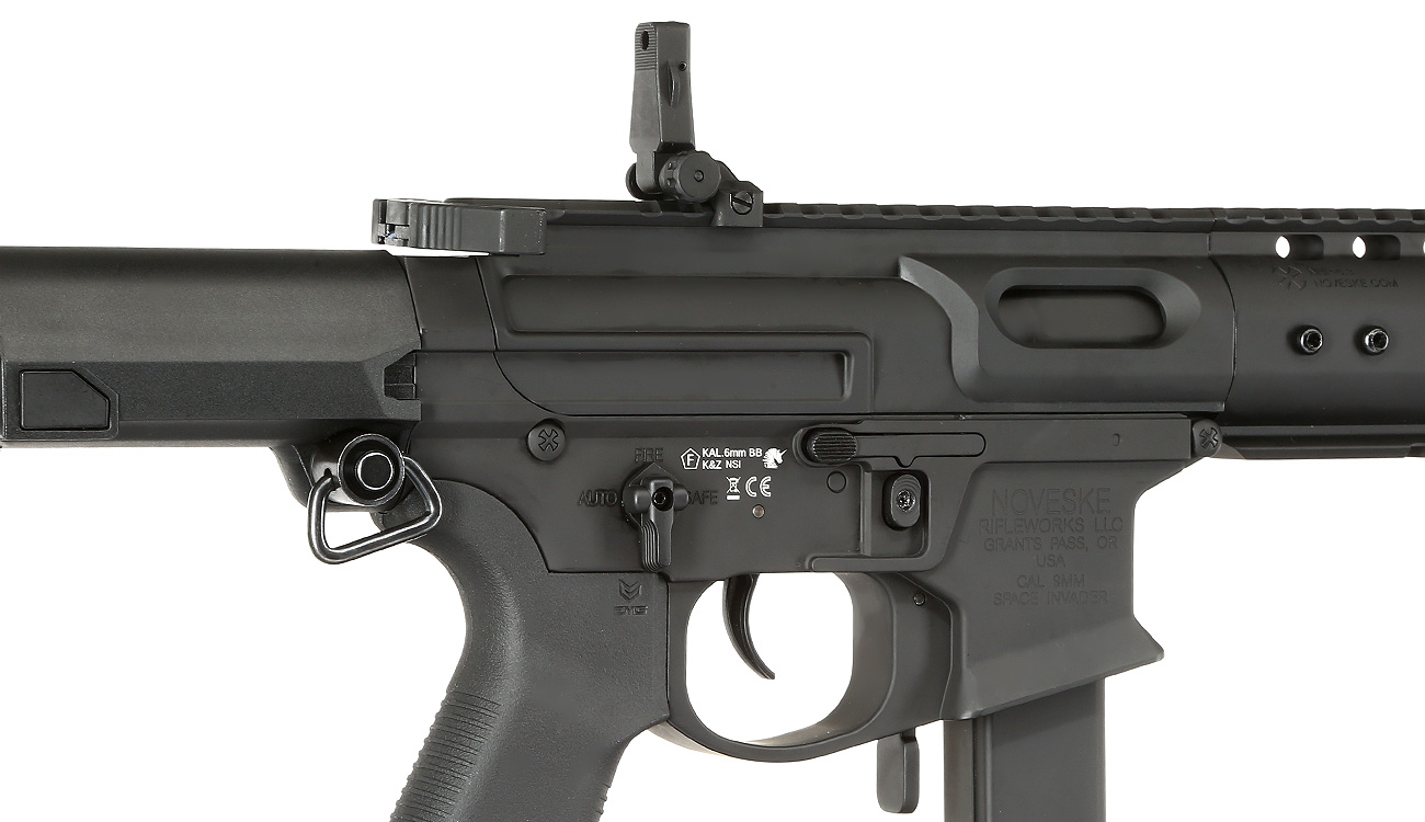 APS / EMG Noveske Space Invader 9mm Gen. 4 eSilver Edge SDU-MosFet 2.0 Vollmetall S-AEG 6mm BB schwarz Bild 8