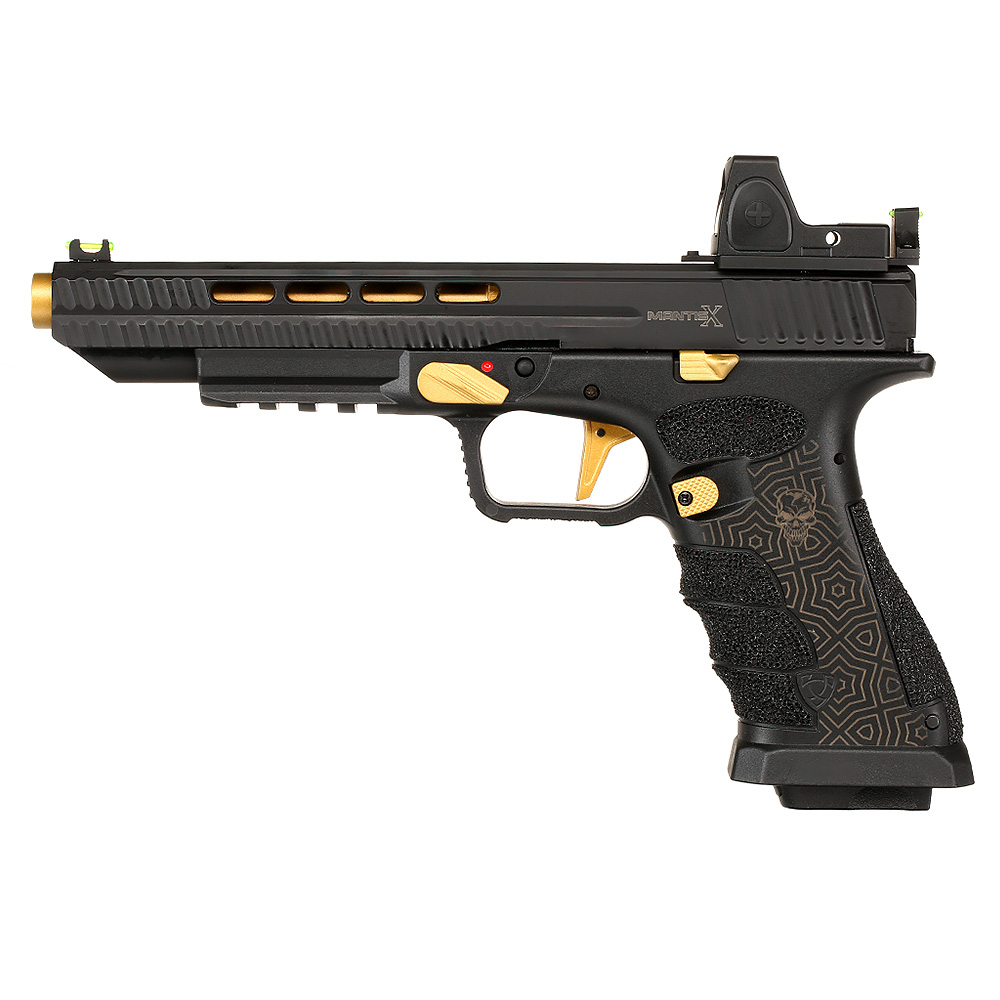 APS Mantis X mit Reflex LPZ D-Mod mit Metallschlitten CO2BB 6mm BB schwarz / gold Bild 1