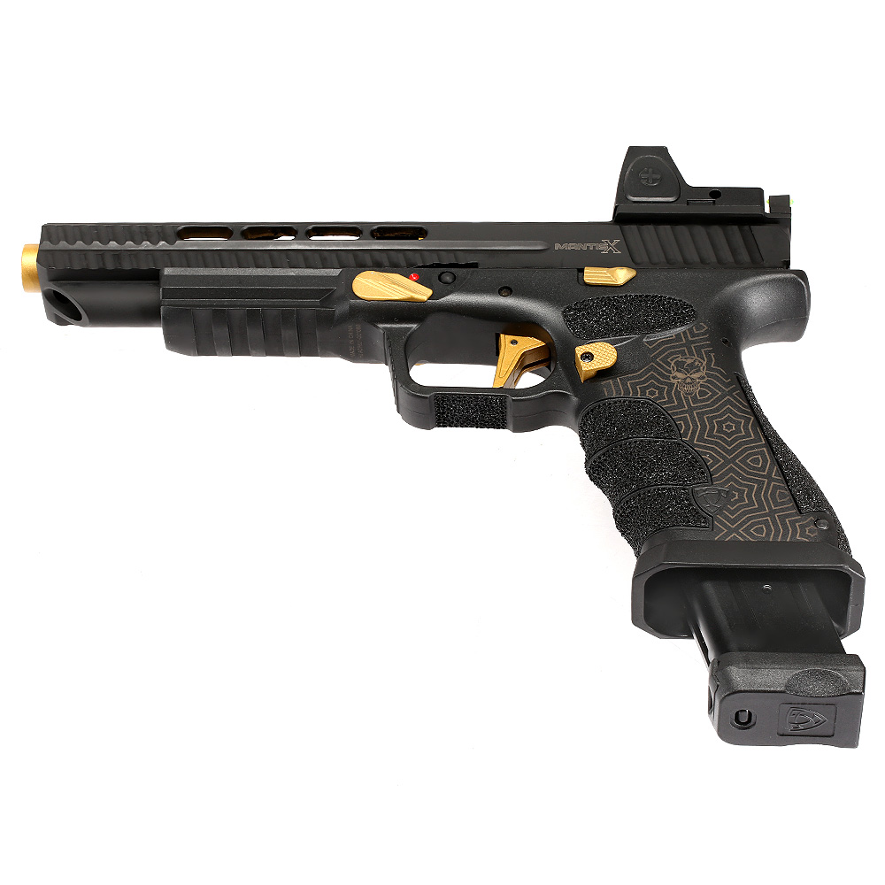 APS Mantis X mit Reflex LPZ D-Mod mit Metallschlitten CO2BB 6mm BB schwarz / gold Bild 5