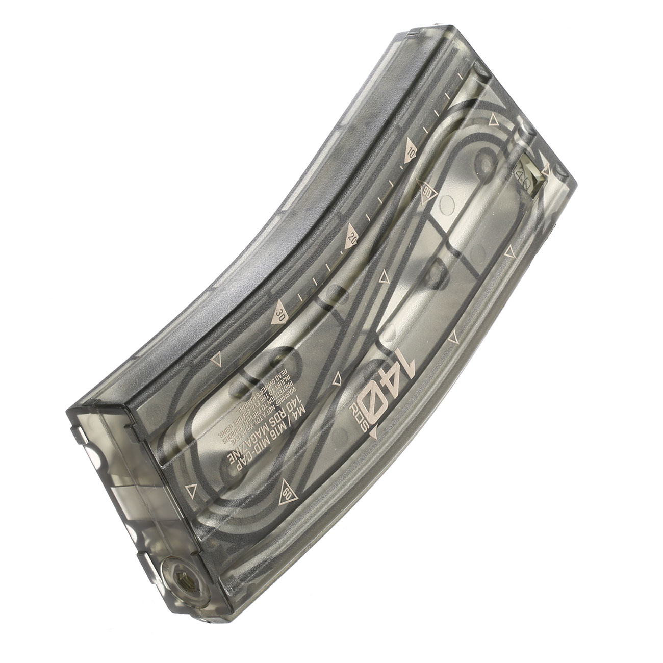 Ares M4 / M16 Magazin Mid-Cap 140 Schuss rauch-transparent Bild 1