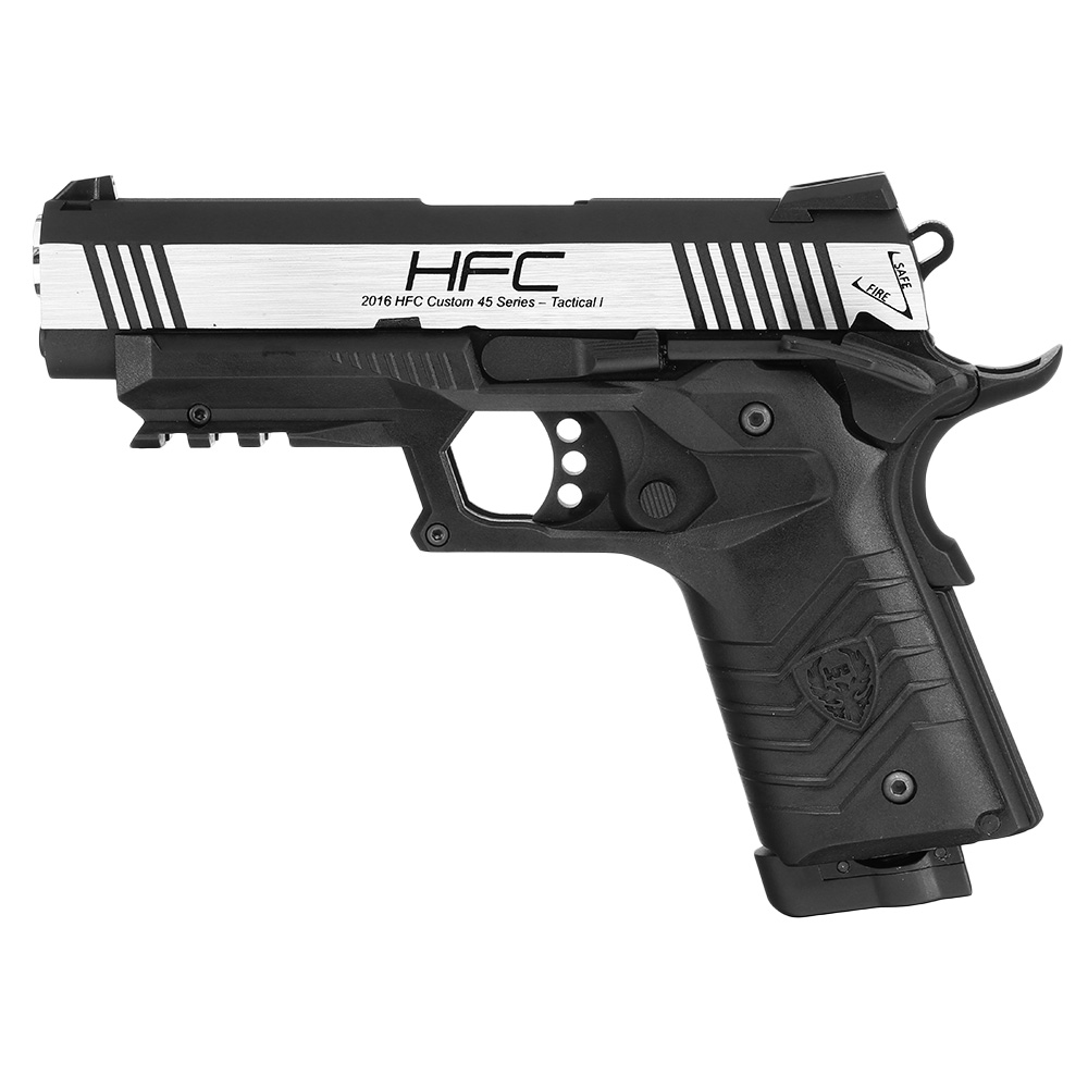 HFC M1911S Custom 45 GripTac Airsoftpistole Vollmetall CO2BB 6mm BB Dual Tone inkl. Pistolenkoffer Bild 1