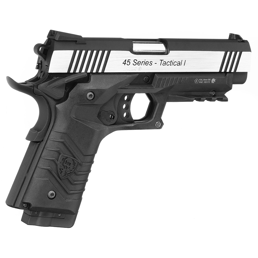 HFC M1911S Custom 45 GripTac Airsoftpistole Vollmetall CO2BB 6mm BB Dual Tone inkl. Pistolenkoffer Bild 4