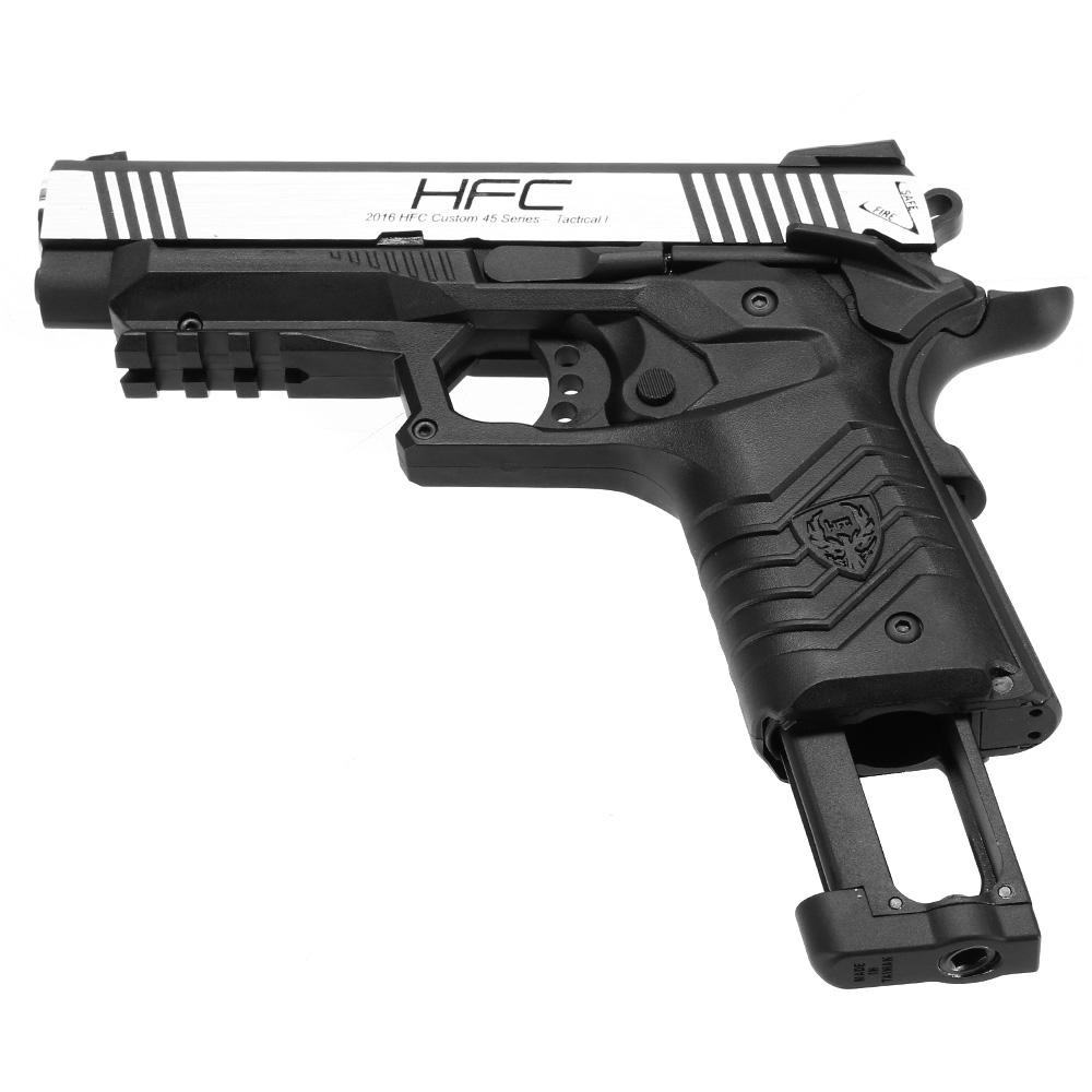 HFC M1911S Custom 45 GripTac Airsoftpistole Vollmetall CO2BB 6mm BB Dual Tone inkl. Pistolenkoffer Bild 5