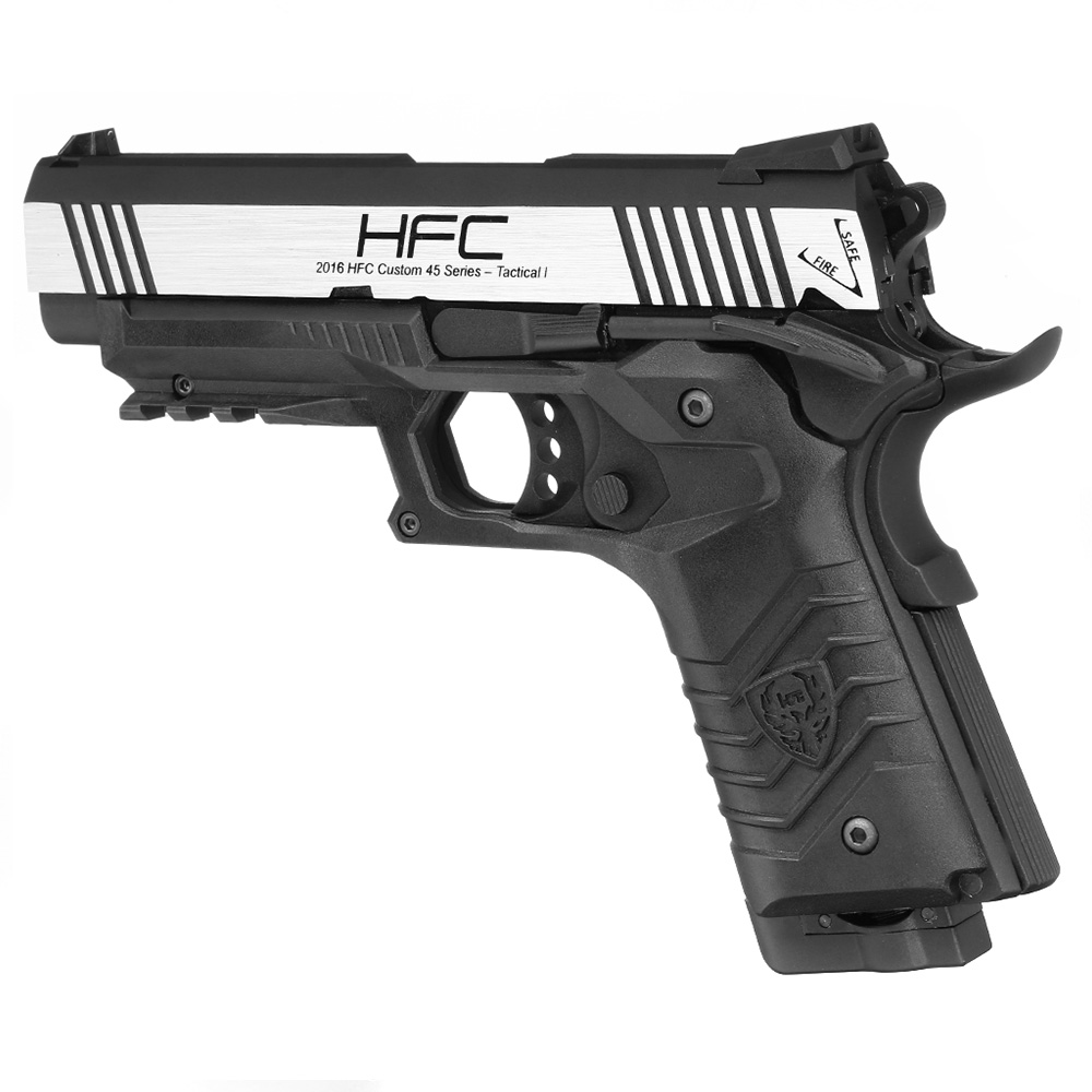 HFC M1911S Custom 45 GripTac Airsoftpistole Vollmetall CO2BB 6mm BB Dual Tone inkl. Pistolenkoffer Bild 7