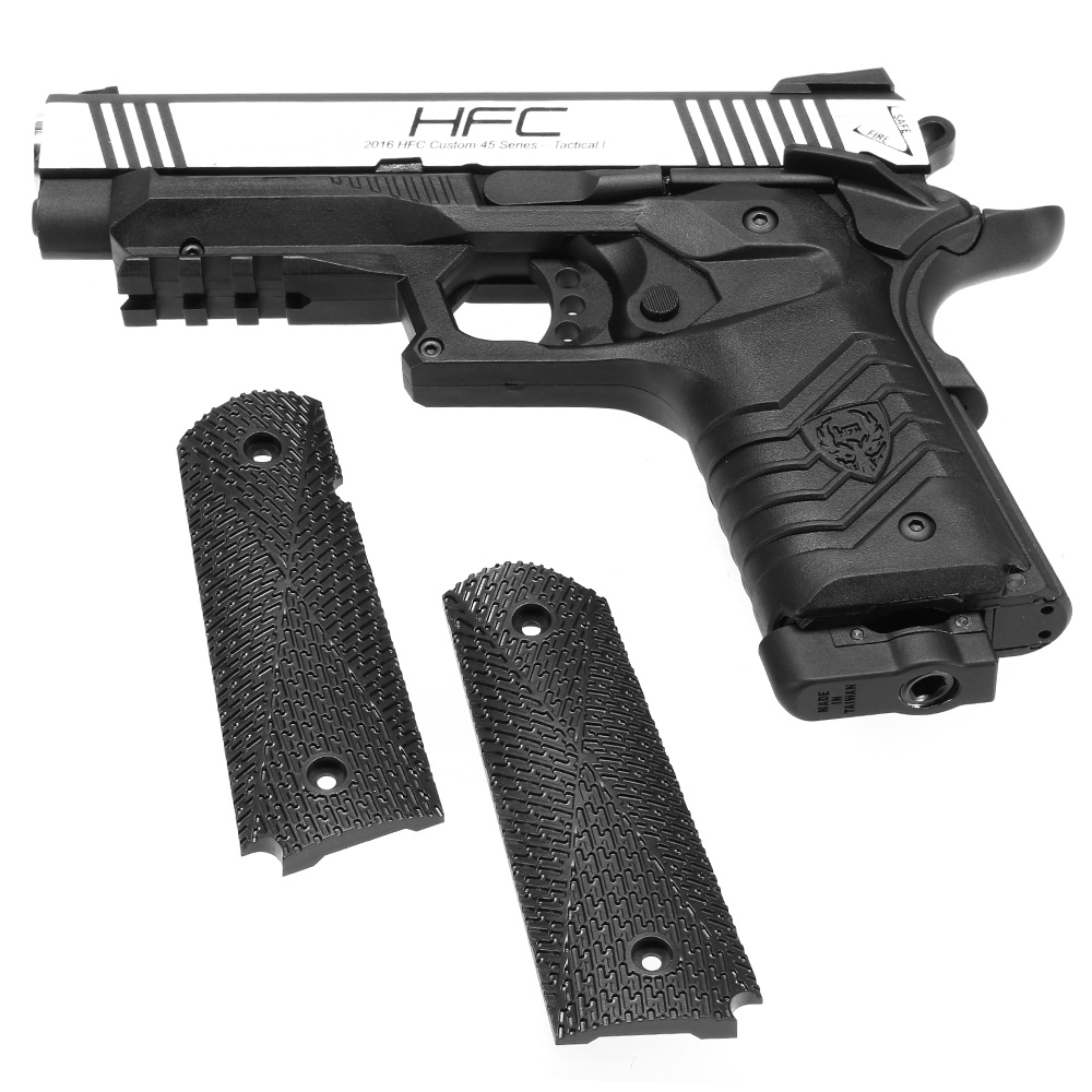 HFC M1911S Custom 45 GripTac Vollmetall CO2BB 6mm BB Dual Tone inkl. Pistolenkoffer Bild 9
