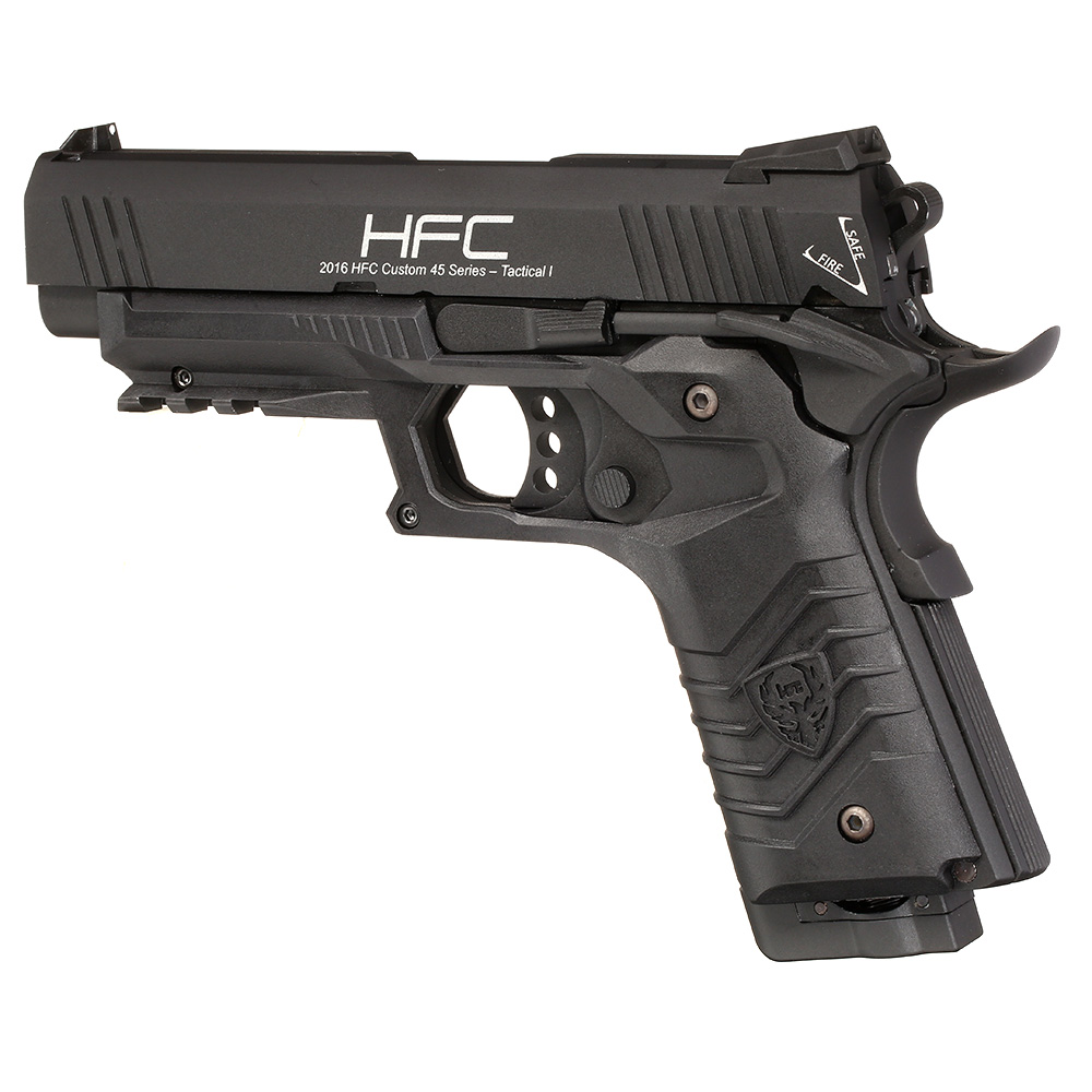 HFC M1911S Custom 45 GripTac Airsoftpistole Vollmetall CO2BB 6mm BB schwarz inkl. Pistolenkoffer Bild 7