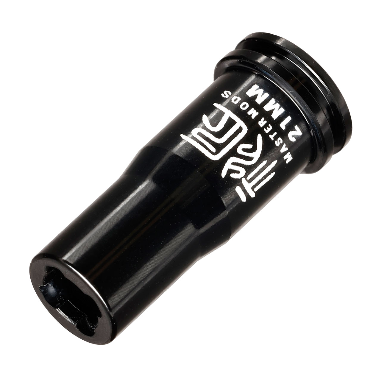 Master Mods 6061 Aluminium CNC Nozzle mit O-Ring 21,2 mm f. M4 / M16 S-AEG Gewehre schwarz