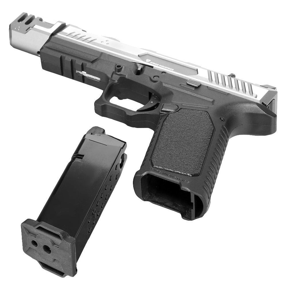 EMG / Strike Industries ARK Compensator mit Metallschlitten GBB 6mm BB 2-Tone grau-silber Bild 6