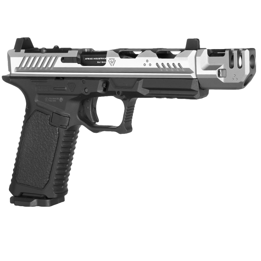 EMG / Strike Industries ARK Compensator mit Metallschlitten GBB 6mm BB 2-Tone grau-silber Bild 8