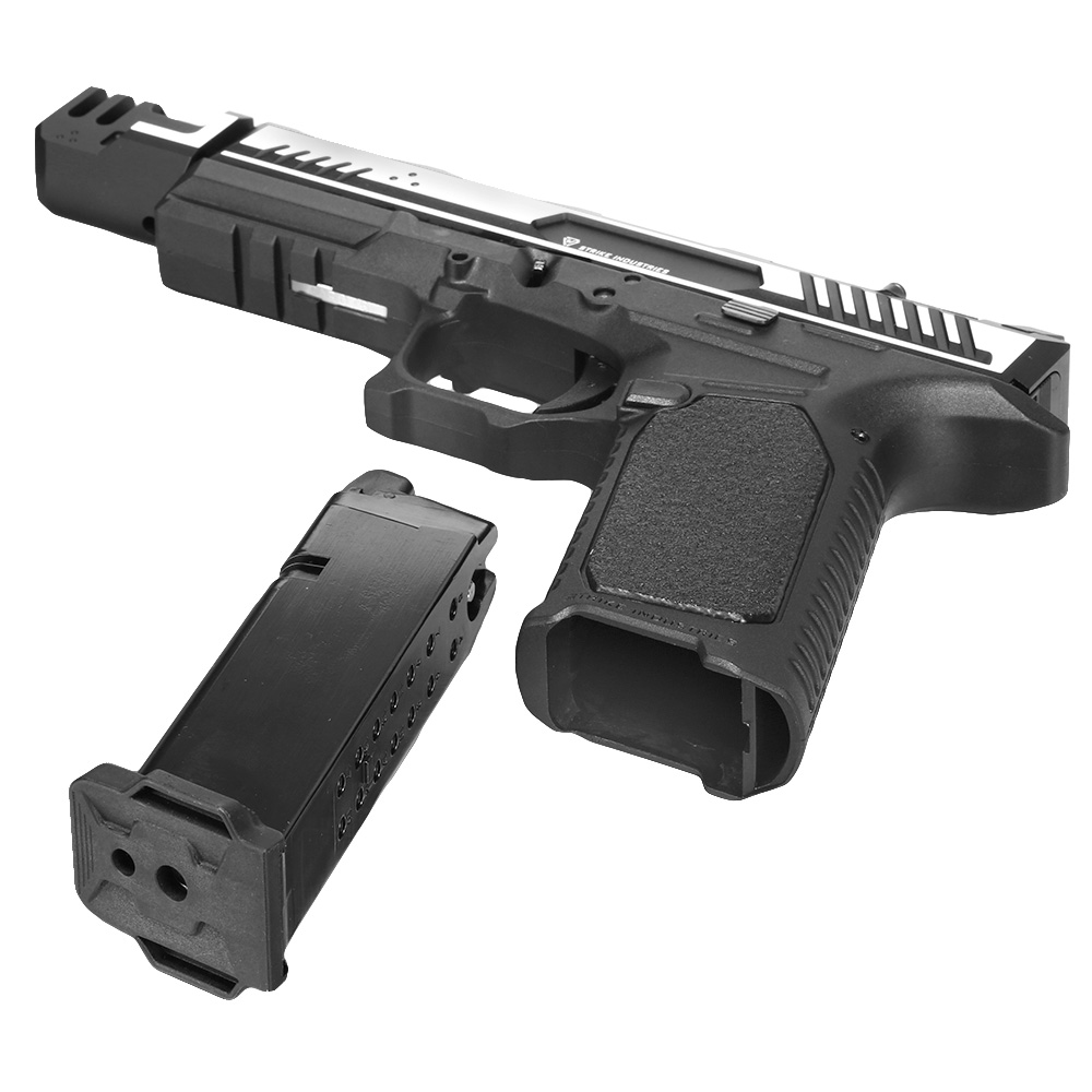 EMG / Strike Industries ARK Compensator mit Metallschlitten GBB 6mm BB 2-Tone schwarz-silber Bild 6