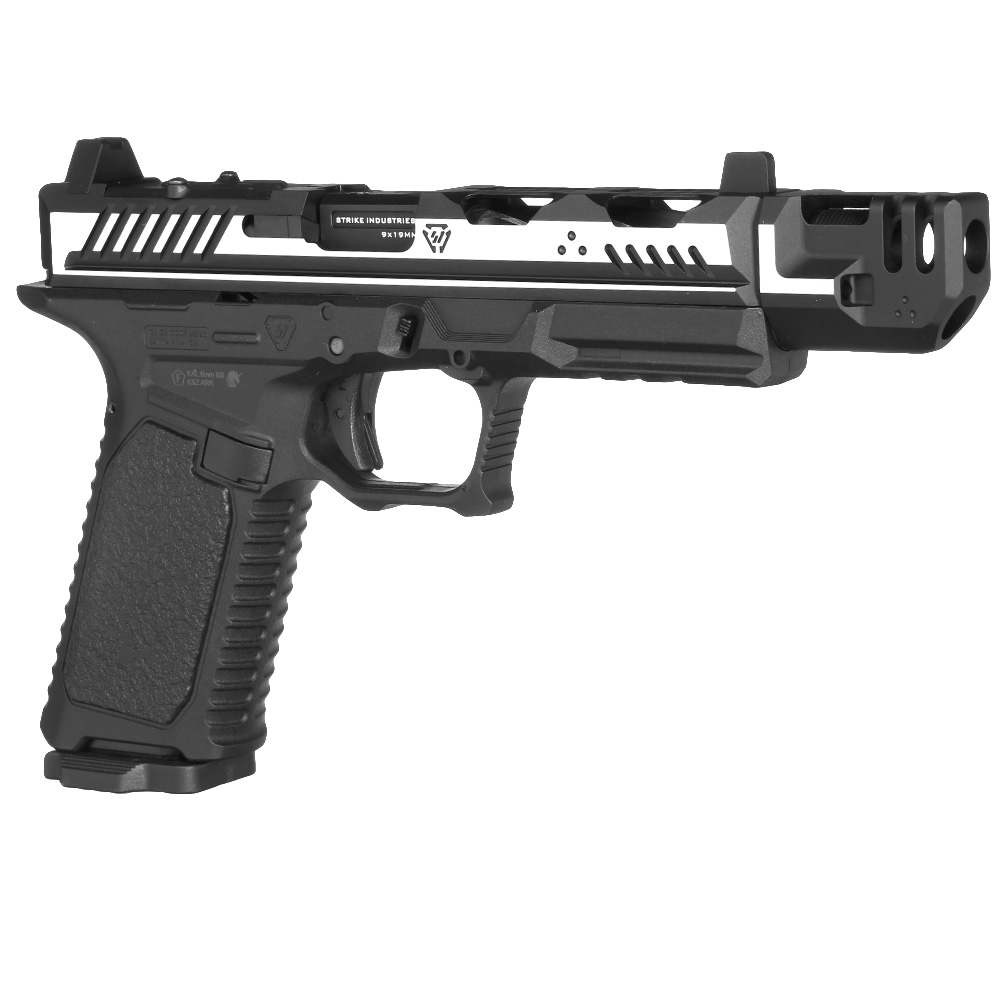 EMG / Strike Industries ARK Compensator mit Metallschlitten GBB 6mm BB 2-Tone schwarz-silber Bild 8