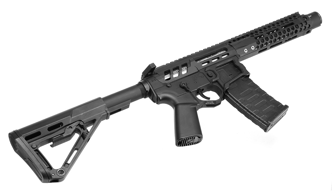 APS / EMG F-1 Firearms UDR-15 3G PDW eSilver Edge SDU-MosFet 2.0 Vollmetall S-AEG 6mm BB schwarz Bild 5