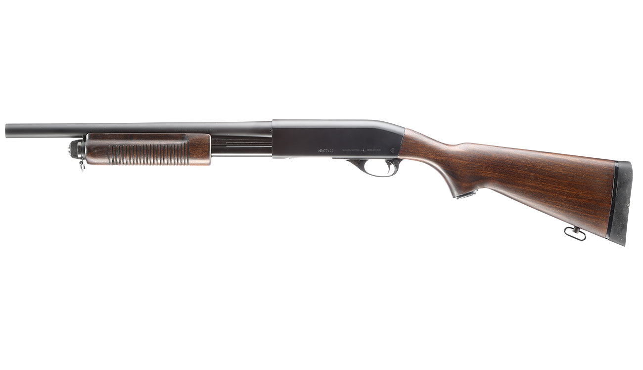 Maruzen M870 Standard Pump Action Gas Shotgun mit Hlsenauswurf 6mm BB Echtholz Bild 1