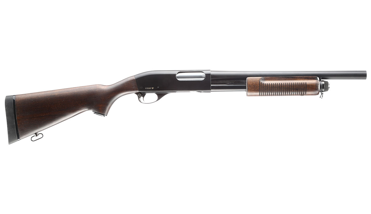 Maruzen M870 Standard Pump Action Gas Shotgun mit Hlsenauswurf 6mm BB Echtholz Bild 2