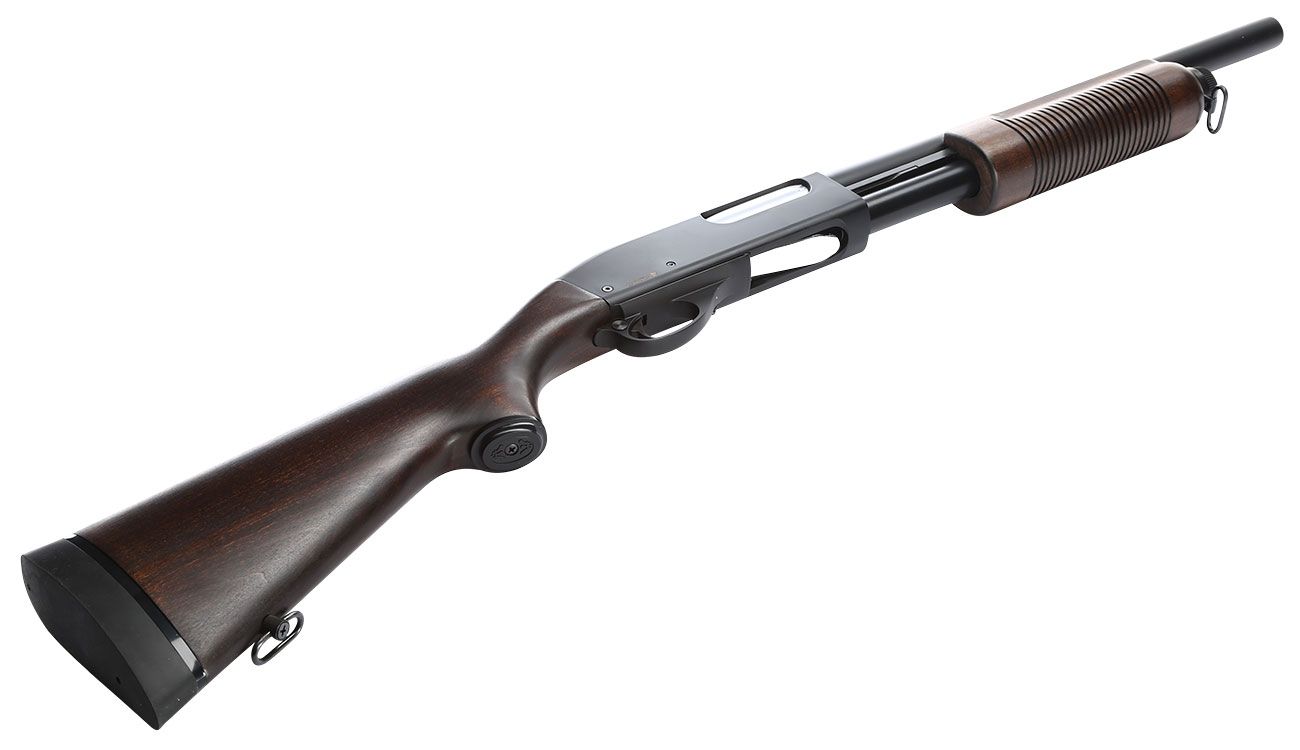 Maruzen M870 Standard Pump Action Gas Shotgun mit Hlsenauswurf 6mm BB Echtholz Bild 4
