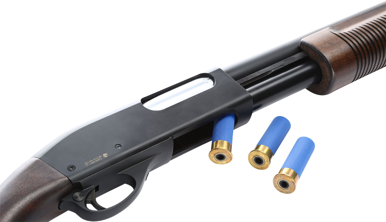 Maruzen M870 Standard Pump Action Gas Shotgun mit Hlsenauswurf 6mm BB Echtholz Bild 5