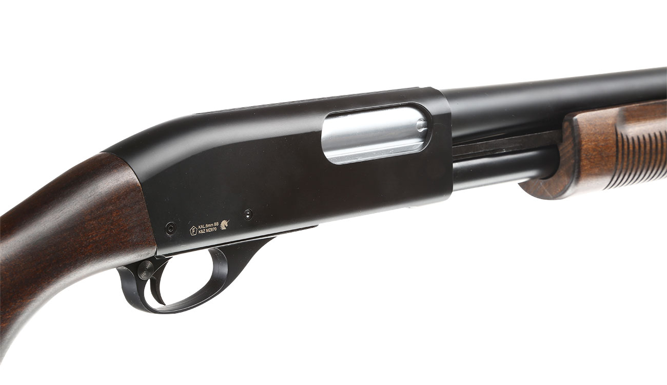 Maruzen M870 Standard Pump Action Gas Shotgun mit Hlsenauswurf 6mm BB Echtholz Bild 8
