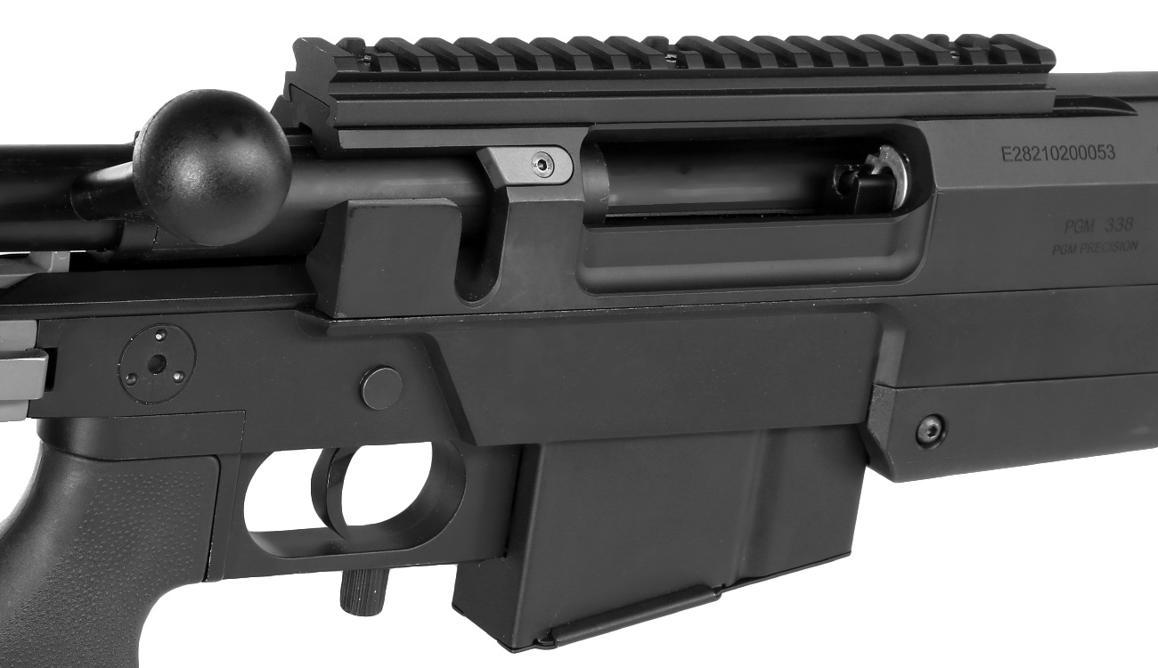 Cybergun / S&T PGM Mini-Hecate .338 Vollmetall Gas Bolt Action Snipergewehr 6mm BB schwarz Bild 9