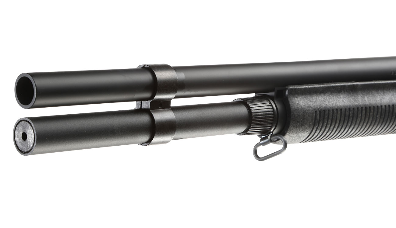 Maruzen M870 Extension Custom Pump Action Gas Shotgun mit Hlsenauswurf 6mm BB schwarz Bild 6