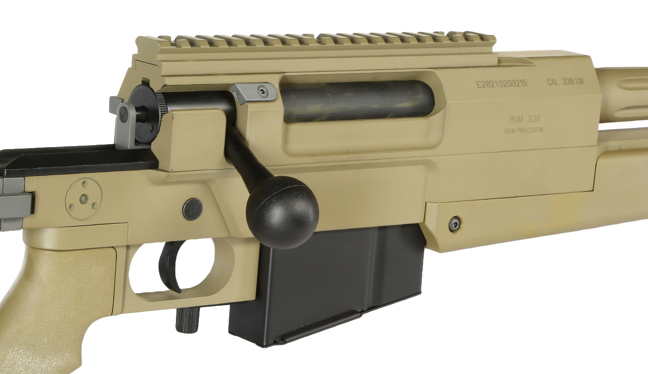 Cybergun / S&T PGM Mini-Hecate .338 Vollmetall Gas Bolt Action Snipergewehr 6mm BB Tan Bild 8