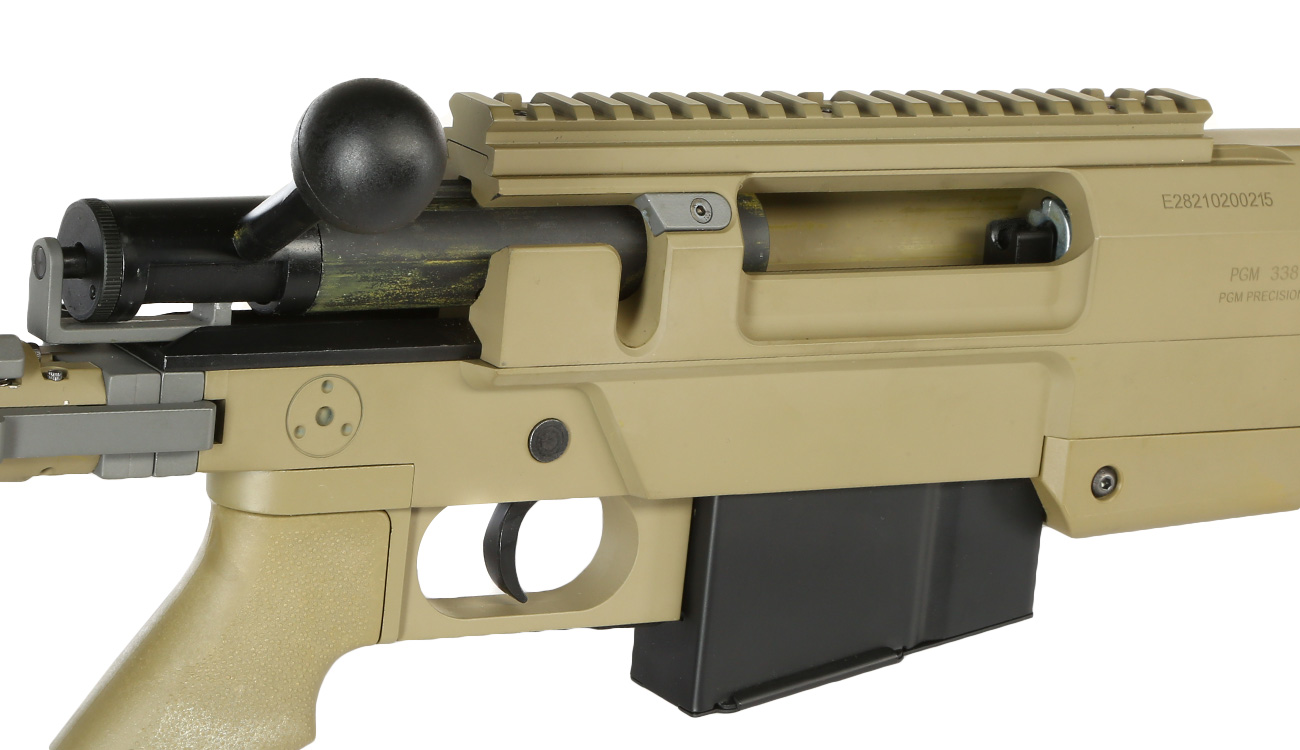 Cybergun / S&T PGM Mini-Hecate .338 Vollmetall Gas Bolt Action Snipergewehr 6mm BB Tan Bild 9