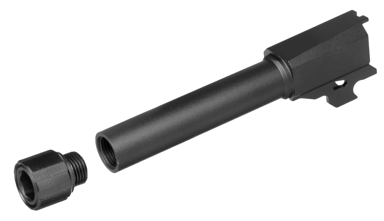 C&C Tac CNC Aluminium Outer Barrel mit Silencer Gewinde 11mm+ / 14mm- f. VFC P320-M18 GBB Serie Bild 6