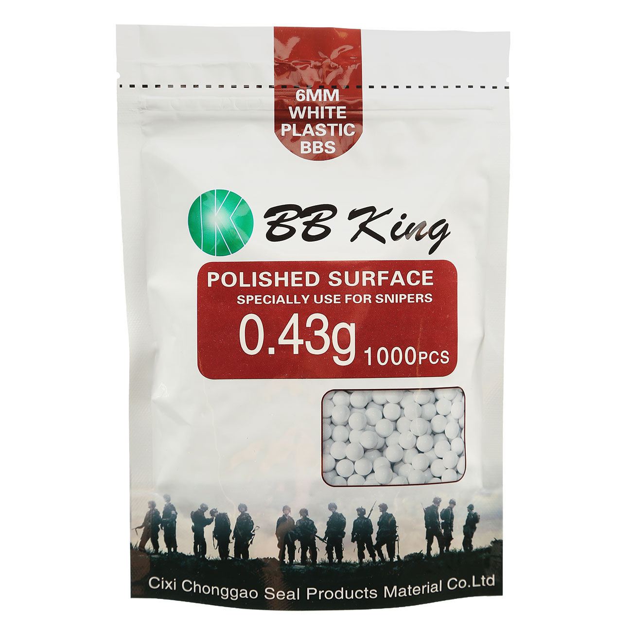 BB King Sniper Precision BBs 0.43g 1.000er Beutel weiss