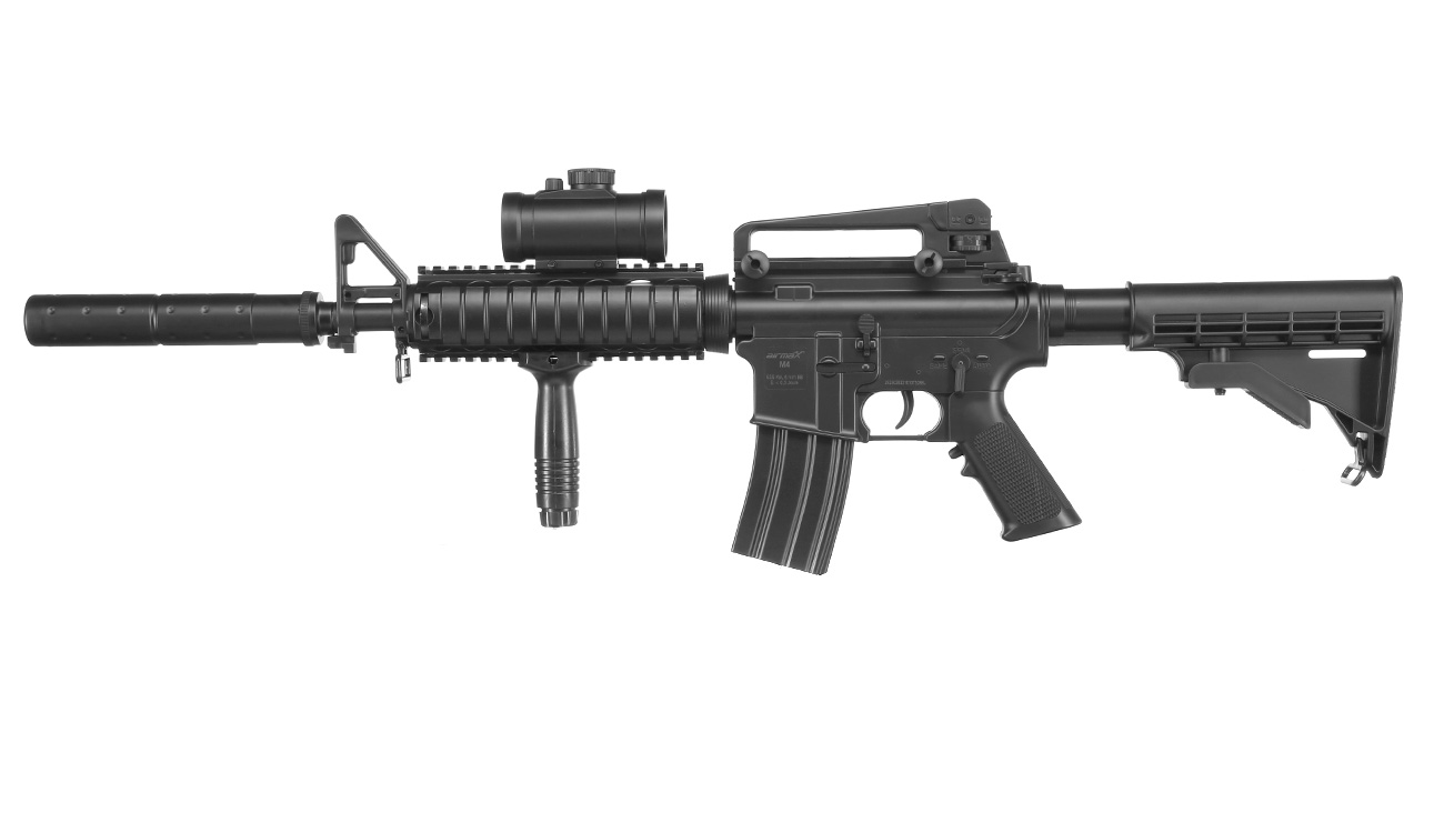 airmaX M4 Sport Series Komplettset Airsoft AEG 6mm BB schwarz Bild 1