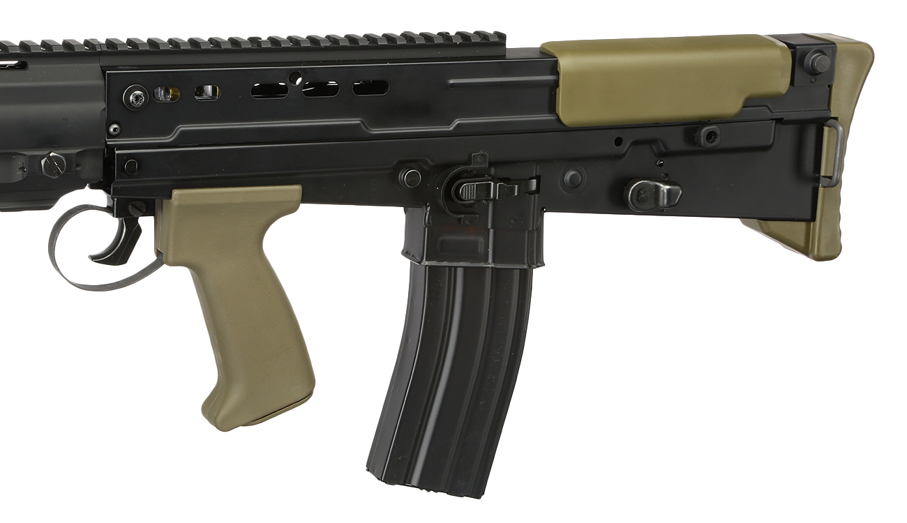 ICS / Angry Gun Customs L85 A3 Vollmetall S-AEG 6mm BB schwarz / oliv Bild 6
