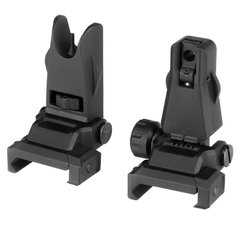 APS Hawk Aluminium Flip-Up Sight Set Front / Rear fr 20 - 22mm Schienen schwarz