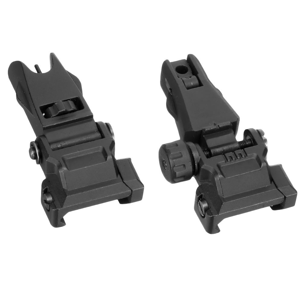 APS Hawk Aluminium Flip-Up Sight Set Front / Rear fr 20 - 22mm Schienen schwarz Bild 5