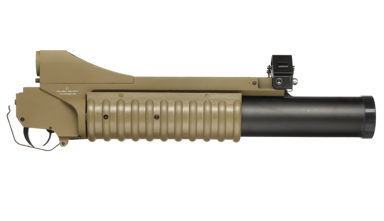 Cybergun Colt M203 40mm Granatwerfer Vollmetall-Version (3in1) Dark Earth - Long Version Bild 3