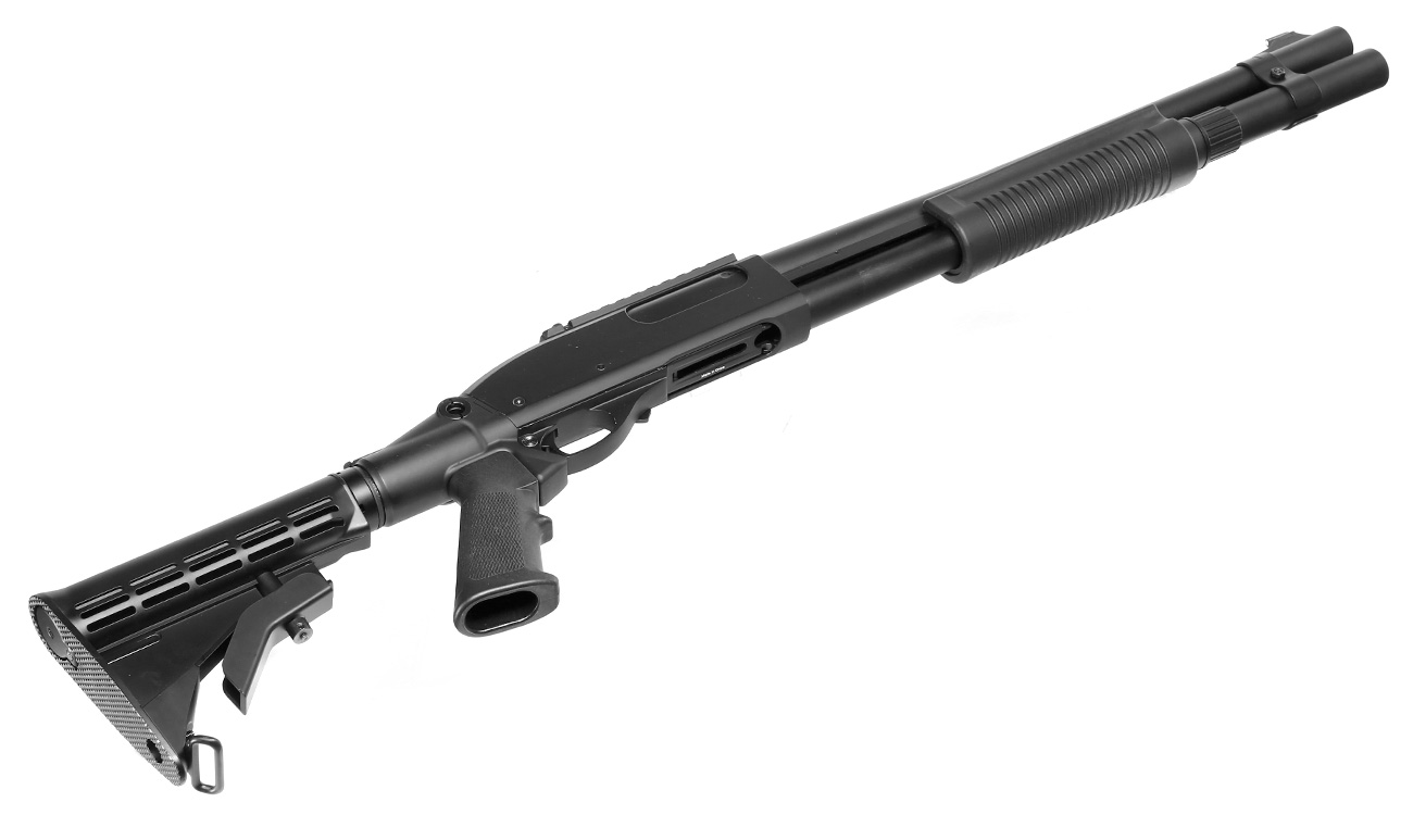 Golden Eagle M8885 Vollmetall Pump Action Gas Shotgun 6mm BB schwarz Bild 4