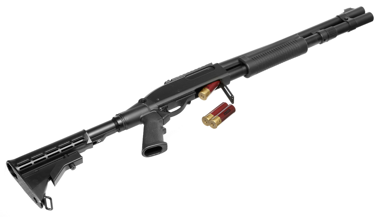 Golden Eagle M8885 Vollmetall Pump Action Gas Shotgun 6mm BB schwarz Bild 5