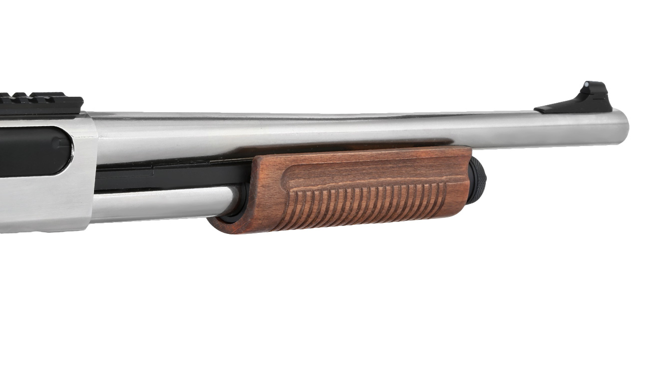 Golden Eagle M8870 Vollmetall Pump Action Gas Shotgun 6mm BB Chrome-Finish Echtholz-Version Bild 8
