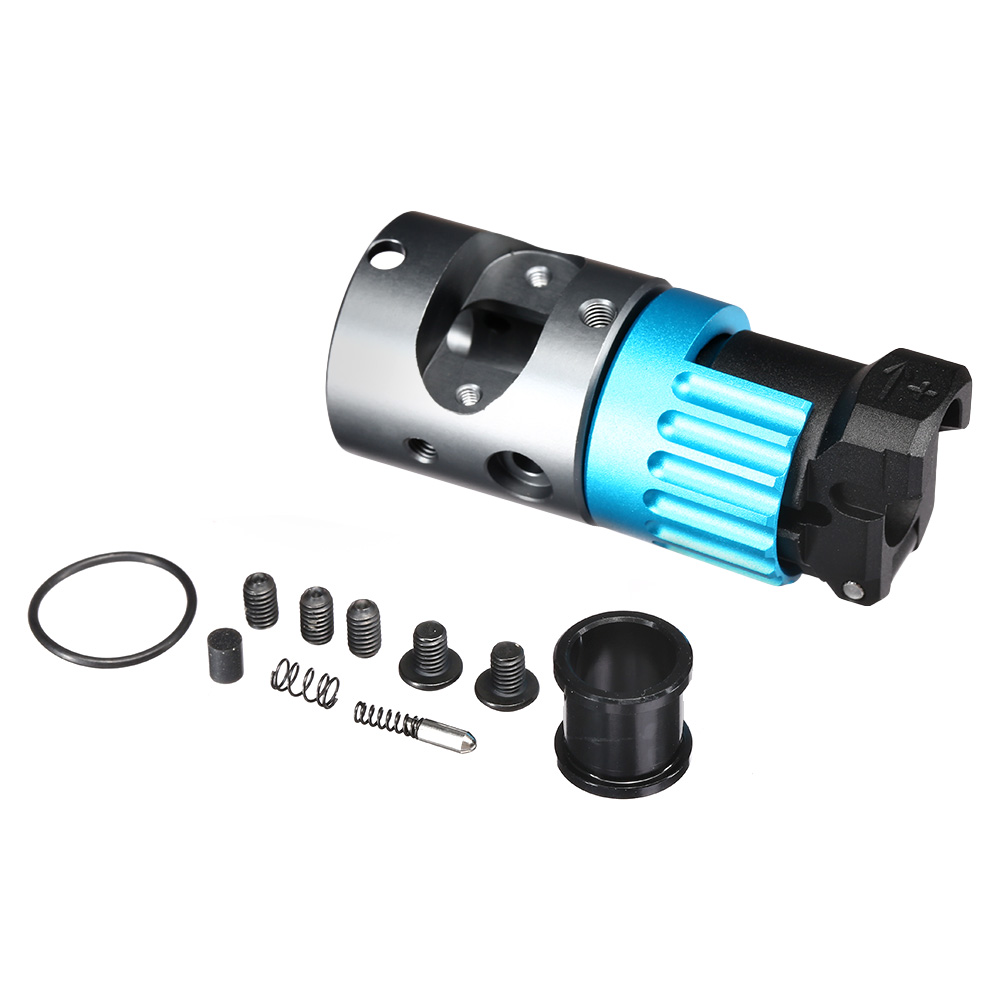 TTI Airsoft CNC Aluminium Hop-Up Chamber f. Wei-ETech Galaxy 1911 GBB Serie blau