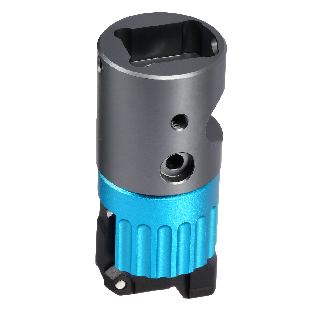 TTI Airsoft CNC Aluminium Hop-Up Chamber f. Wei-ETech Galaxy 1911 GBB Serie blau Bild 3