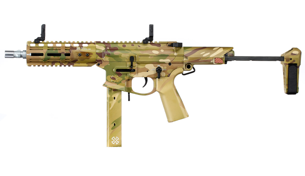 APS / EMG Noveske Space Invader 9mm Gen. 4 eSilver Edge SDU-MosFet 2.0 Vollmetall S-AEG 6mm BB Multicam Bild 1