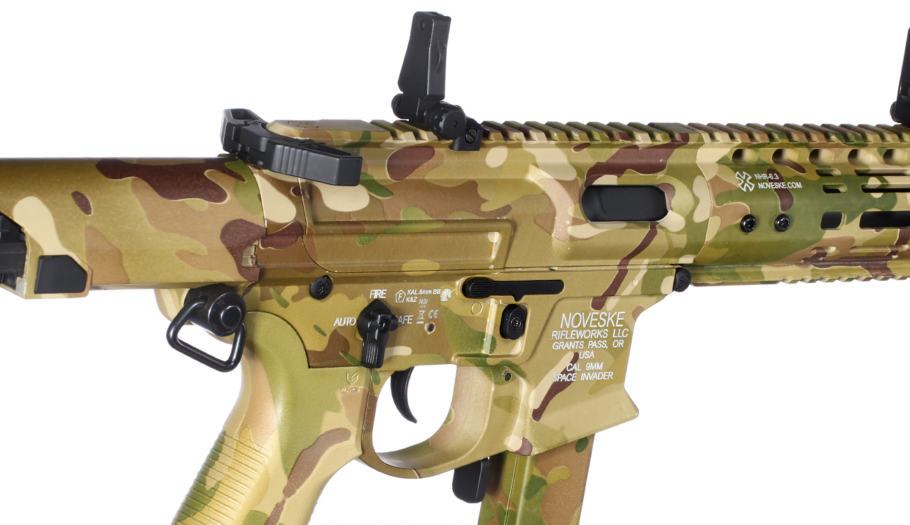 APS / EMG Noveske Space Invader 9mm Gen. 4 eSilver Edge SDU-MosFet 2.0 Vollmetall S-AEG 6mm BB Multicam Bild 8