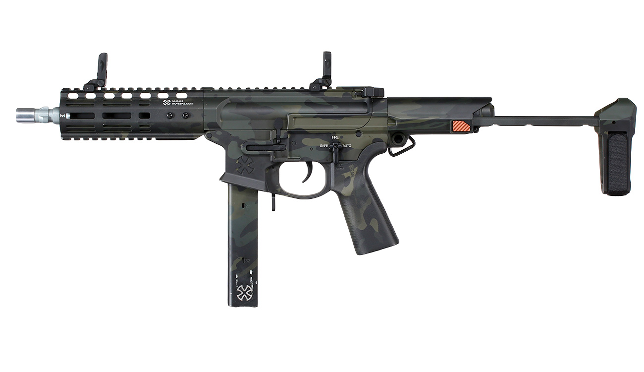 APS / EMG Noveske Space Invader 9mm Gen. 4 eSilver Edge SDU-MosFet 2.0 Vollmetall S-AEG 6mm BB Multicam Black Bild 1