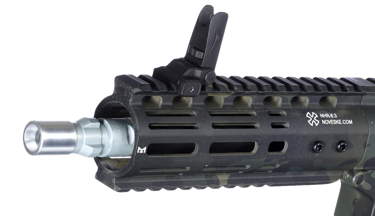 APS / EMG Noveske Space Invader 9mm Gen. 4 eSilver Edge SDU-MosFet 2.0 Vollmetall S-AEG 6mm BB Multicam Black Bild 6