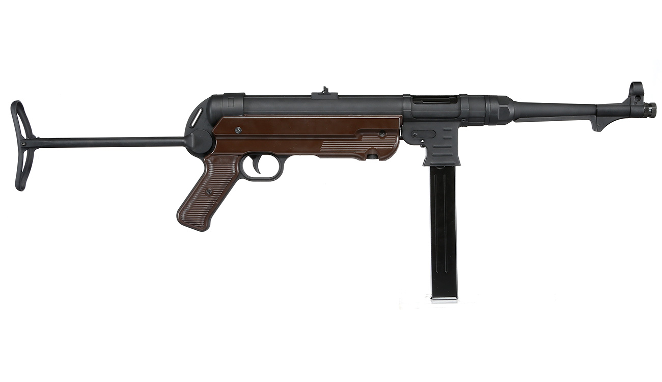 SRC MP40 Maschinenpistole Vollmetall CO2 BlowBack 6mm BB schwarz / braun Bild 2