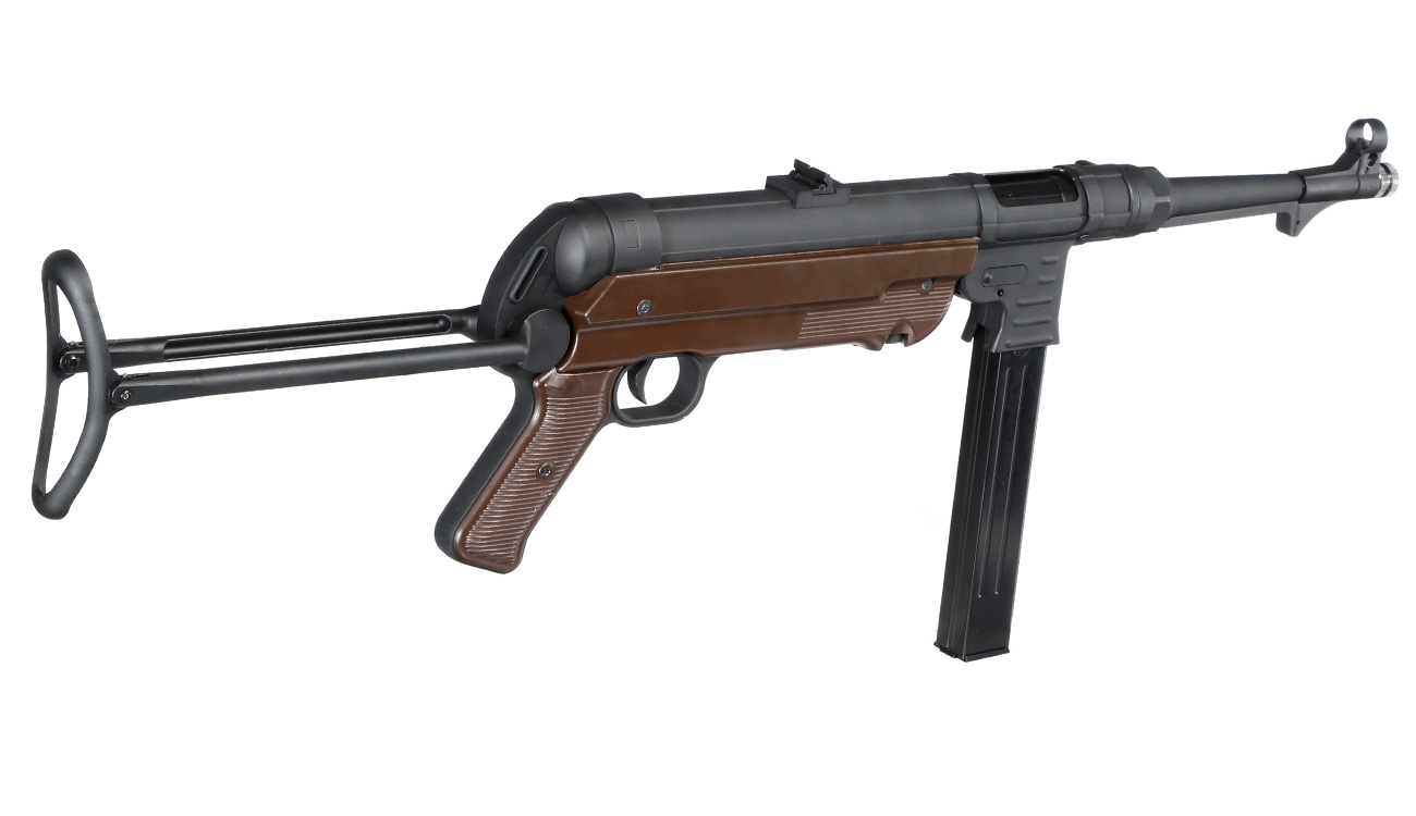 SRC MP40 Maschinenpistole Vollmetall CO2 BlowBack 6mm BB schwarz / braun Bild 1