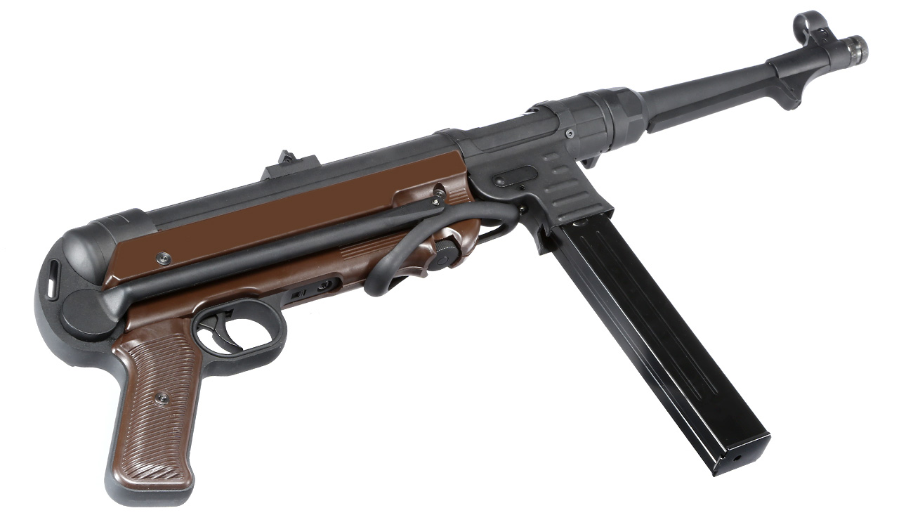 SRC MP40 Maschinenpistole Vollmetall CO2 BlowBack 6mm BB schwarz / braun Bild 1