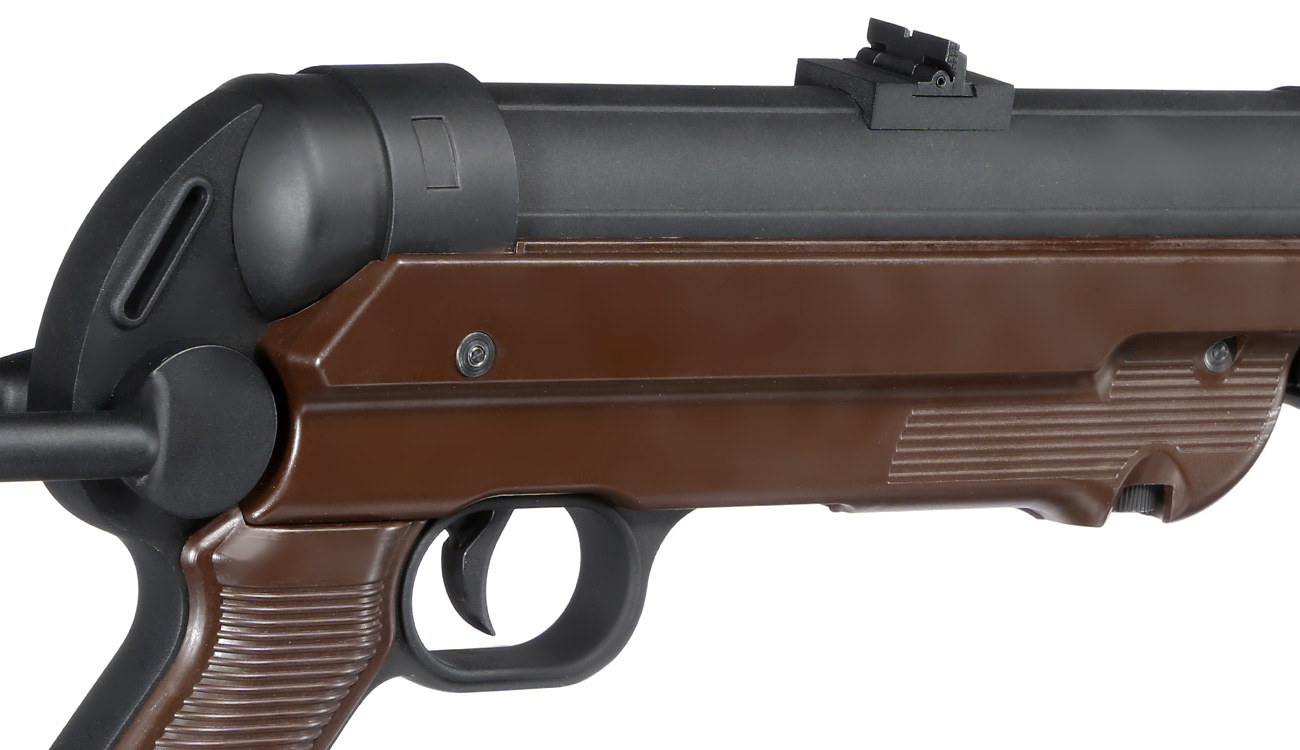 SRC MP40 Maschinenpistole Vollmetall CO2 BlowBack 6mm BB schwarz / braun Bild 8