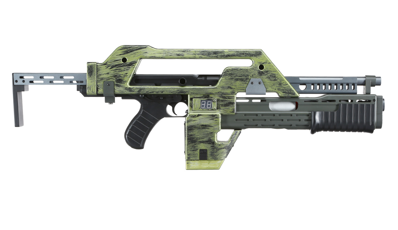 Snow Wolf M41-A Pulse Rifle S-AEG 6mm BB oliv - Battle Worn Edition Bild 2