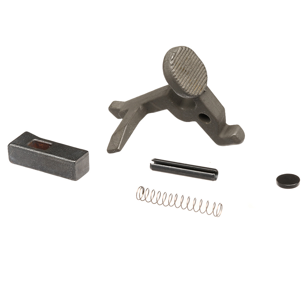 GHK M4 / M16 GBB Part # M4-22 GHK Stahl Bolt Catch Set grau Bild 1