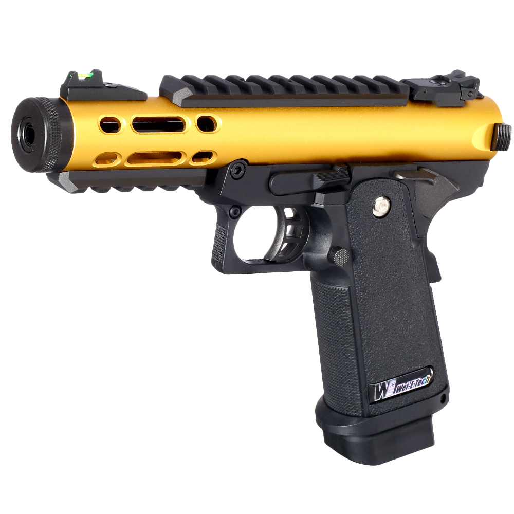 Wei-ETech Galaxy Hi-Capa 5.1 Type A R-Frame Metallschlitten GBB 6mm BB schwarz / gold